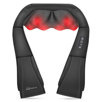 HEALWELL™ Heated Shiatsu Neck & Shoulder Massager – Deep Kneading Electric Pillow